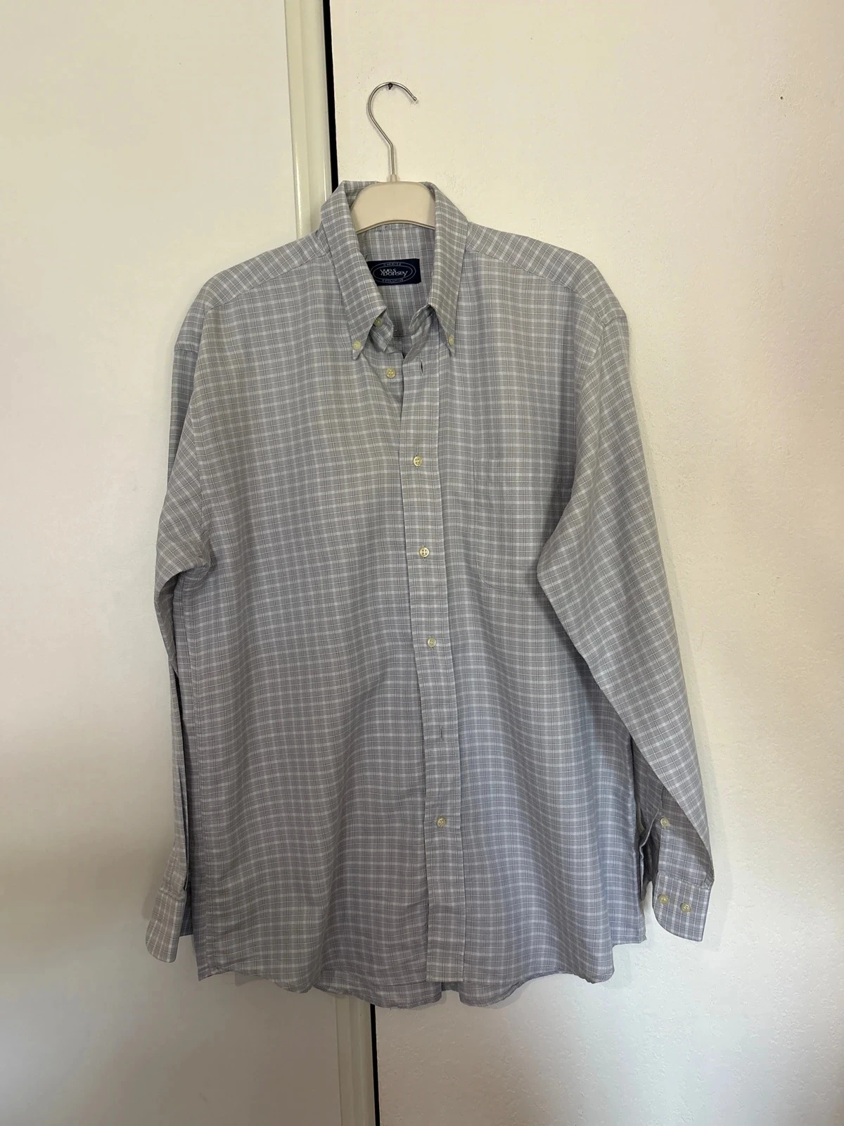 Chemise à carreaux grise et blanche Yves Dorsey taille XL